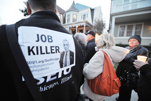 SEIU take fight to Rahm's house