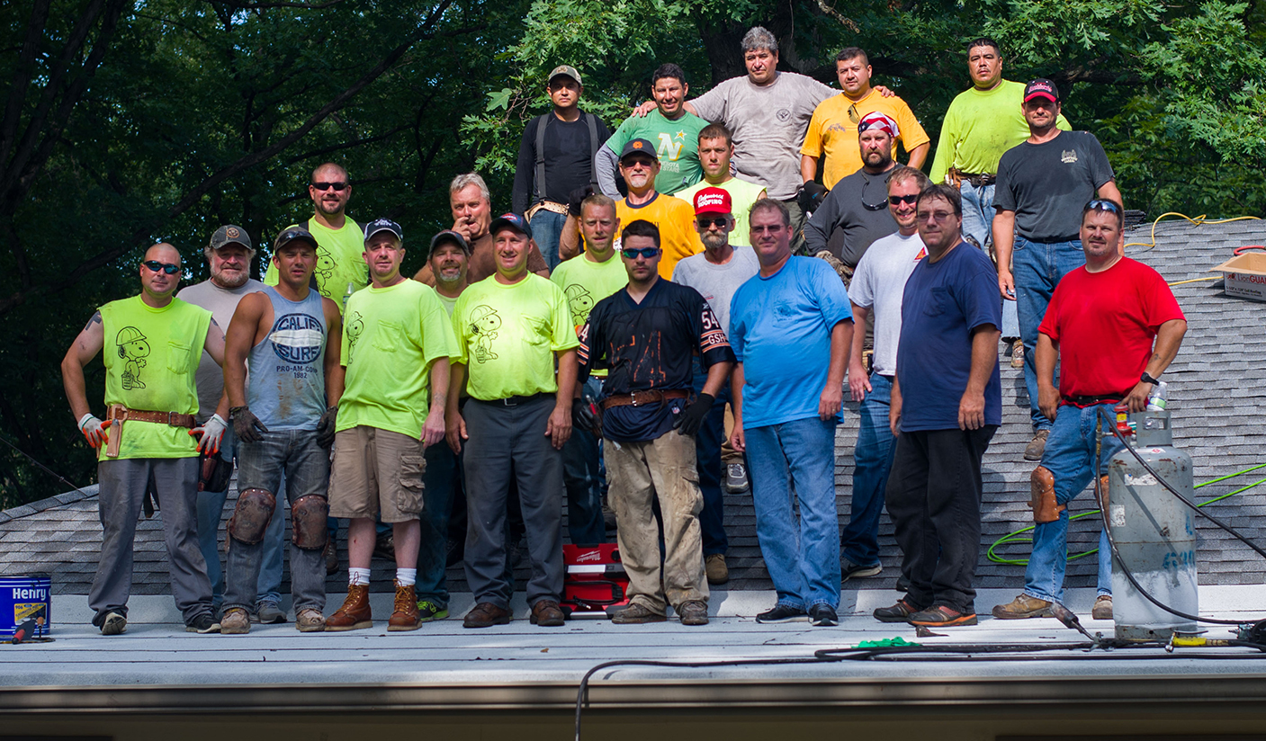 Roofers Local 11 volunteer at Shady Oakes camp